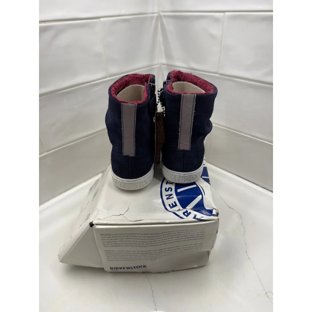 Birkenstock Kids ZW11 Mitten Boot Night Blue Buckle‎ Winter Shoes